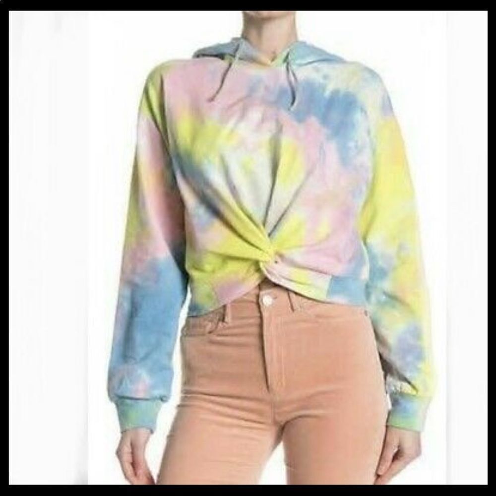 Abound Twisted Front Tie Dye Cropped Hoodie